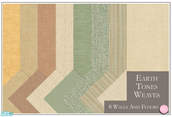 Sims 2 — Earth Tone Weaves by DOT — Earth Tone Wallpaper and matching Floors