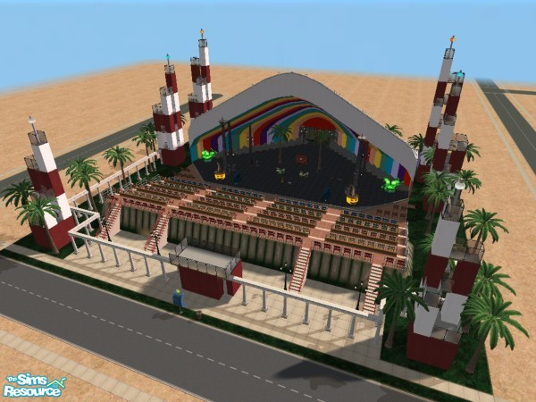 Sims 2 — Rainbow Bandshell by Kylejh15 — A place where any band can go and play their music. This one took me a while to