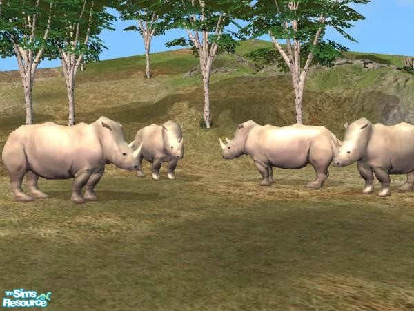 Sims 2 — Rhino by Suiryuue — Hi Folks, here's a Rhino to add to your Sim Zoo. The mesh is recolorable, but please do not