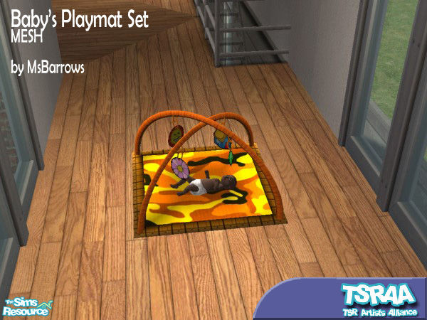 Sims 2 — MsB - Baby Playmat (MESH) by MsBarrows — Don't just put your infant down on the hard floor to raise its fun -