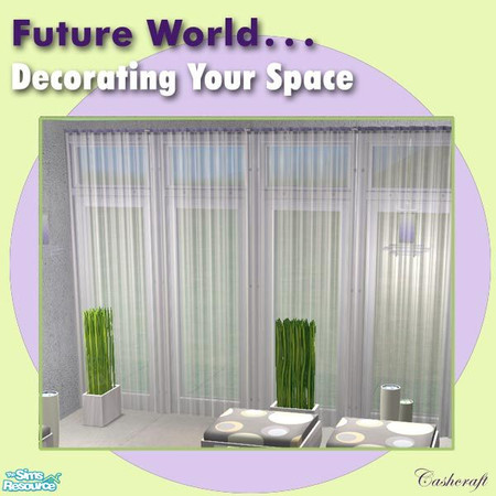 Sims 2 — Decorating Your Space--Curtain by Cashcraft — To use this curtain on a diagonal wall, you must download the