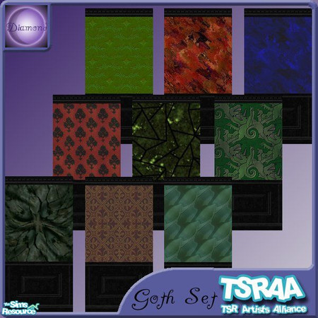 Sims 2 — D2DGothSet by D2Diamond — Nine wallpapers perfect for that Gothic home. ~*~Designed by Diamond~*~ 