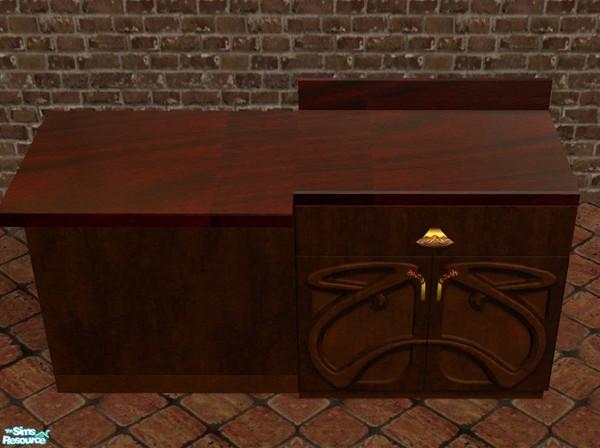 Sims 2 — Mahogany Kitchen - Counter by Malitia — Part of "Mahogany Kitchen" Set.