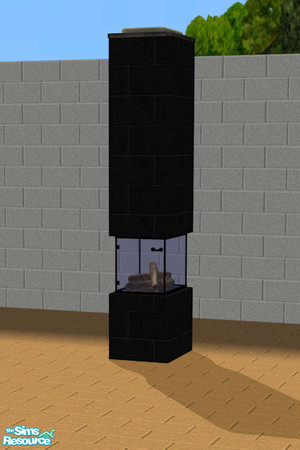 Sims 2 — Ignito Fireplace Brick Series - Black by spacemouse — Ignito Fireplace Brick Series - Black