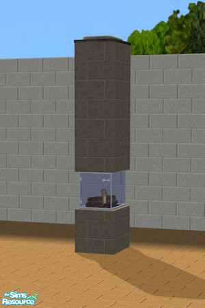 Sims 2 — Ignito Fireplace Brick Series - Dark Gary by spacemouse — Ignito Fireplace Brick Series - Dark Gary