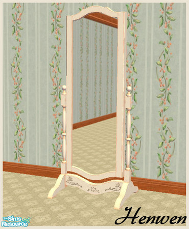 Sims 2 — Seasons Rustic Mirror White by Henwen — Floor mirror to match my Season\'s Country Bedroom White Set.