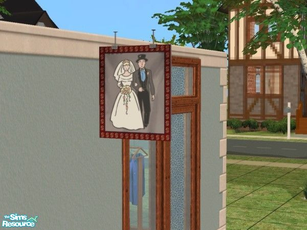 Sims 2 — Hanging Sign Set 2 - Bride And Groom by schweighsr — Tired of the same old shop signs? Well, there are plenty of