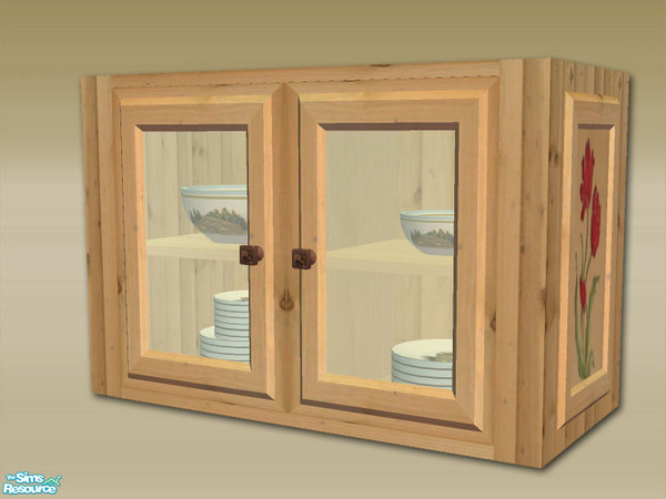 Sims 2 — Mt Lodge Series - Wall Unit Glass Doors - Mesh by Shakeshaft — Part of the Mt Lodge Series Kitchen Furniture