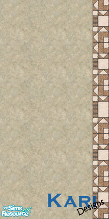 Sims 2 — Plain Stucco with Right Border by kariminger — One of nine walls that match 3 Maxis tiles all found under the