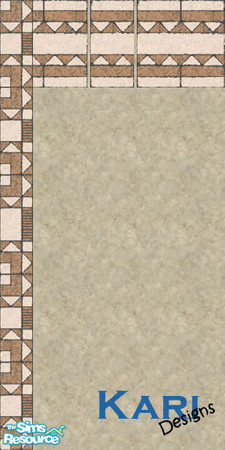 Sims 2 — Top-tile Stucco with Left Border by kariminger — One of nine walls that match 3 Maxis tiles all found under the