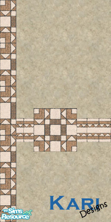 Sims 2 — Mid-tile Stucco with Left Border by kariminger — One of nine walls that match 3 Maxis tiles all found under the