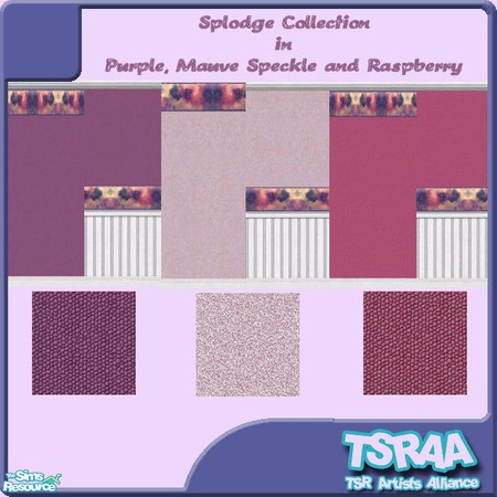 Sims 2 — Splodge Collection by jeni — Collection of Walls and Floors that co-ordinate with The Purple Splodges Room Set.