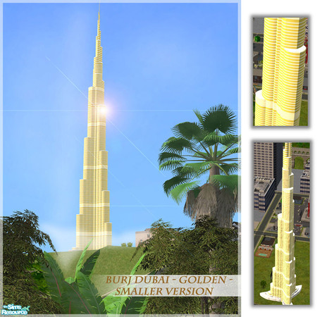 Sims 2 — Burj Dubai - golden - smaller version by senemm — A set of 4 different sized and colored Burj Dubai. - With a