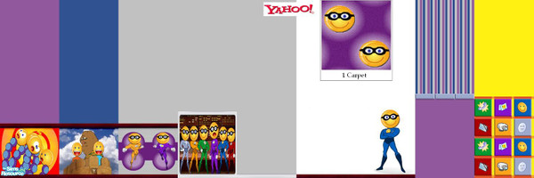 Sims 2 — Yahoo! by Lorah — Yahoo! 9 walls and 1 purple carpet.