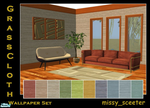 Sims 2 — Grasscloth Textured Wallpaper  by missy_sceeter — 