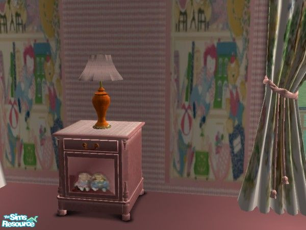 Sims 2 — Bears and Plaids table lamp by ead425 — set contains 2 wall, 1 floor, 15 items (door not shown) bath counter,