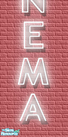 Sims 2 — Hollywood WOF Cinema Neon Bottom by scarredpinky — This is the Neon sign (bottom half) that goes with the