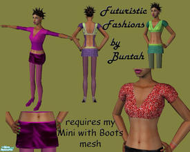 Sims 2 — Future Freaky Fashions by buntah — These outfits require my Mini with Boots mesh. If you like realistic