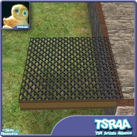 Sims 2 — Metal Grid - Diamond by Cyclonesue — A transparent, metal grid floor tile for your lots. Homecrafter compatible.