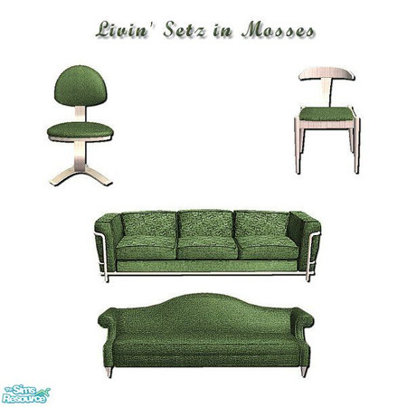 Sims 2 — Livin' Setz in Mosses by iwubu — Crisp, clean and cool colors for your living space or study. Made to go with