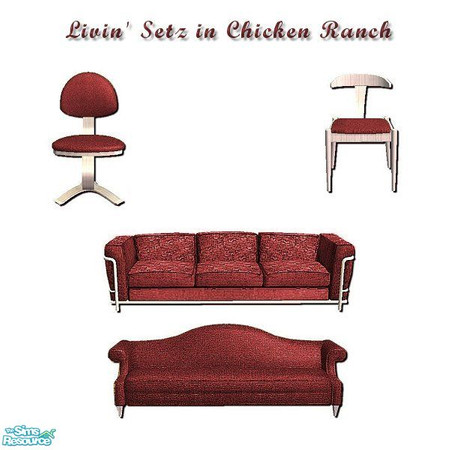 Sims 2 — Livin' Setz in Chicken Ranch by iwubu — Crisp, clean and cool colors for your living space or study. Made to go