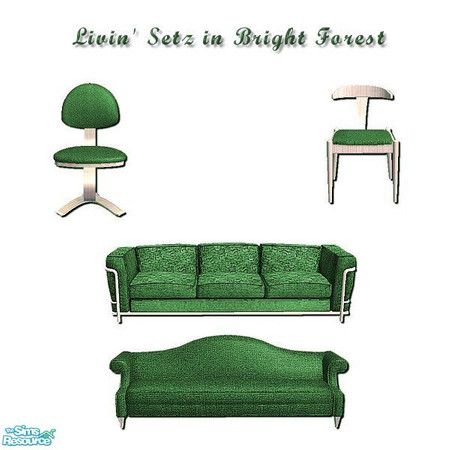 Sims 2 — Livin' Setz in Bright Forest by iwubu — Crisp, clean and cool colors for your living space or study. Made to go