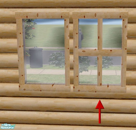 Sims 2 — Etched Door & Windows - Window Cross by Bitzybus — MESH file. This is the window mesh for straight walls,