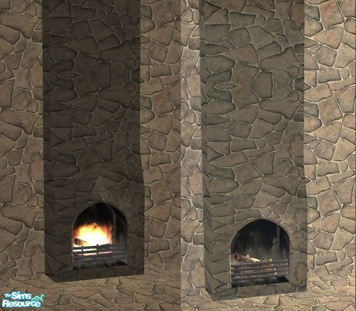 Sims 2 — Electrical Fireplaces - Rustic Stone by Bitzybus — *Updated August 14 - made it a little bit lower* Electrical