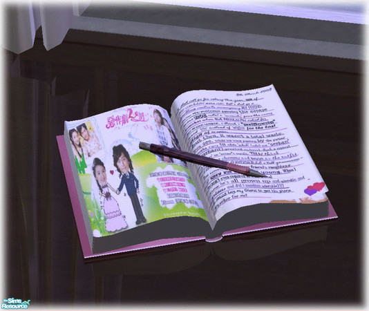 Sims 2 — The corner nook - diary with pen by kibanahnah — A new set of 47 files. enjoy!