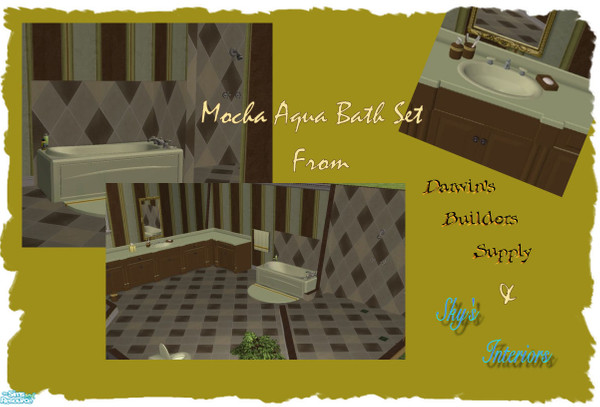 Sims 2 — Mocha Aqua Bath Set by younce135 — 