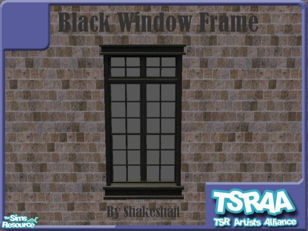 Sims 2 — Black Window Frame by Shakeshaft — Re-colour of Maxis window in Black. ** TSRAA Member **