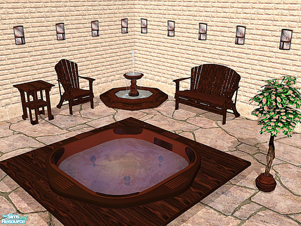 Sims 2 — Dark wood patio set by Cori27 — Please enjoy!
