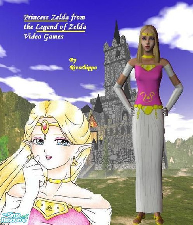 Sims 2 — Princess Zelda by riverhippo — Princess Zelda from the Legend of Zelda series. She even has pointy ears! All the