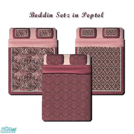 Sims 2 — Beddin' Setz in Peptol by iwubu — Three bright and detailed designs for your comforter collections. Each