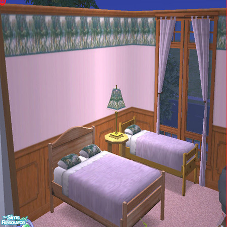 Sims 2 — emb summer walk set by oldmember_Lisa_Banks —  this set has 1 beding 1 lamp 1 wall