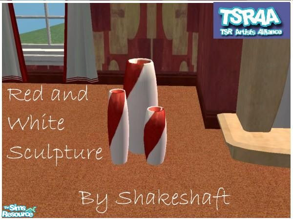 Sims 2 — Red and White Sculpture by TSR Archive — Red and White Sculpture, part of the Modern Living Room Set...** TSRAA