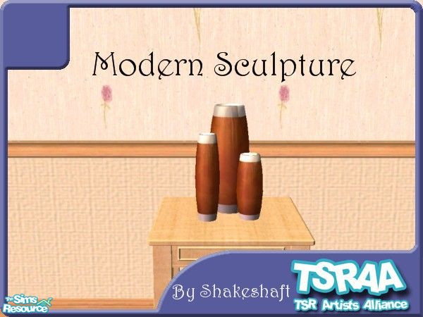 Sims 2 — Modern Sculpture by TSR Archive — Modern Sculpture, a vibrant shade of copper topped with a silver trim, part of
