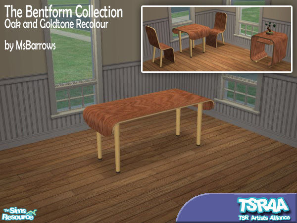 Sims 2 — Bentform - Oak & Goldtone Recolour by MsBarrows — Now Bentform gets even better - update from the 60\'s to