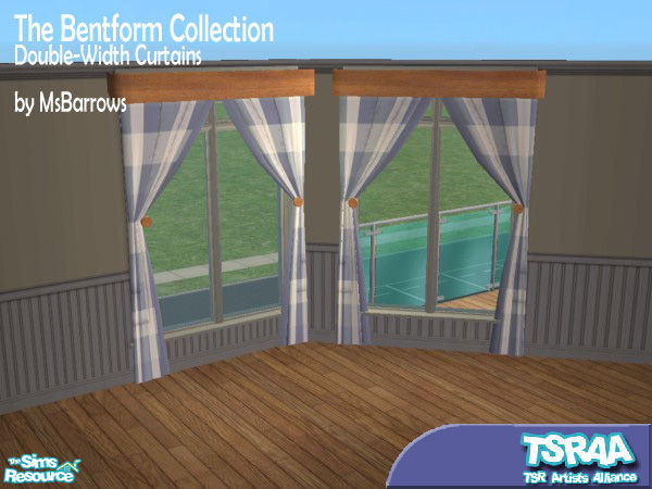 Sims 2 — Bentform Double-Width Curtain Straight by MsBarrows — What do you get when you cross the Bentform look with