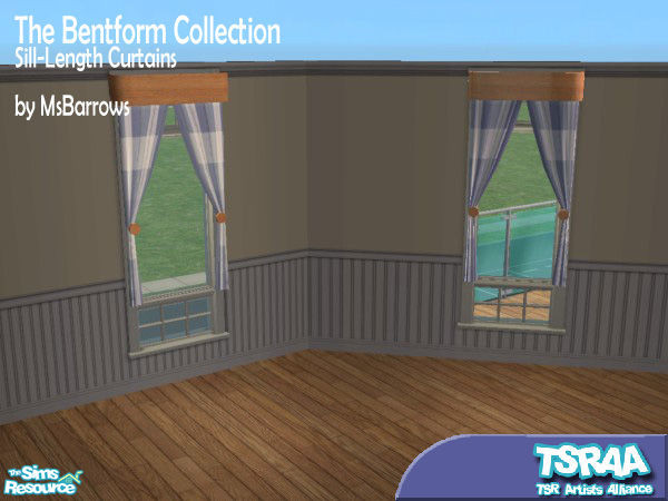 Sims 2 — Bentform Sill-Length Curtain Straight by MsBarrows — What do you get when you cross the Bentform look with