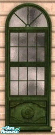 Sims 2 —  by oldmember_Piej — Let in the light without compromising privacy. This black and silver frosted window