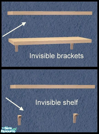 Sims 2 — Working Wall Shelves - Recolor Invisible by Bitzybus — *recolor* This is an invisble recolor for the shelf