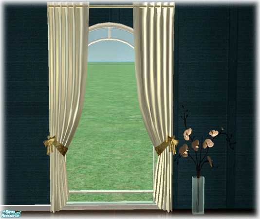 Sims 2 — The corner nook - curtains white and golden by kibanahnah — A new set of 47 files. enjoy!