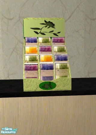 Sims 2 — Boxed Candles Counter Display by HChangeri — This is part of the Aroma Store set. You sims still purchase the