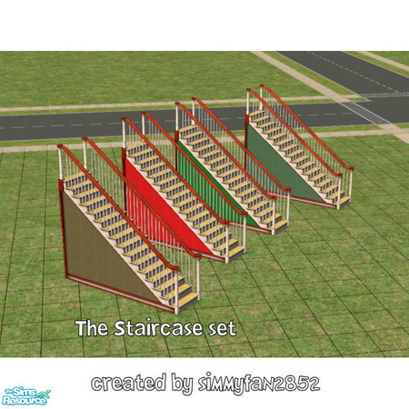 Sims 2 — The Staircase Set by simmyfan2852 — The Staircase includes four new staircase colors for you sims houses! Colors