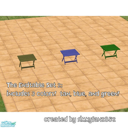 Sims 2 — The Endtable Set Series 2 by simmyfan2852 — Includes 3 new end table colors!