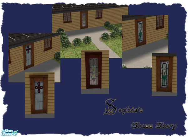 Sims 2 — SGS Door Set 1 by younce135 — A set of 3 doors, using differnt types of Stained Glass.