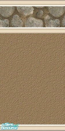 Sims 2 — Jade's Ochre & Stone Top Wall by Jade0229 — A beautiful ochre wall with a stone border along the top. These