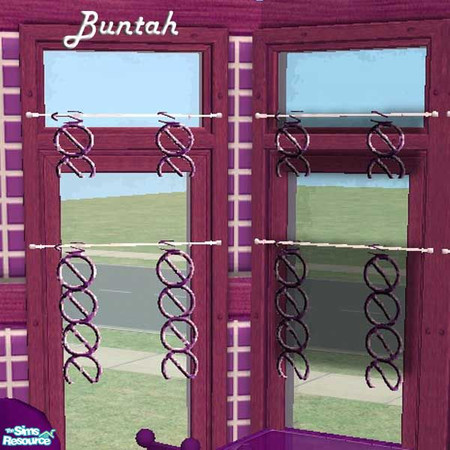 Sims 2 — Saturn Window Decorations by buntah — This is just a recolor of Maxis Stewart Mourning Curtains. On straight