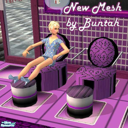 Sims 2 — Saturn Recliner MESH by buntah — This chair and footstool (recliner) provides heat and vibration, so the comfort